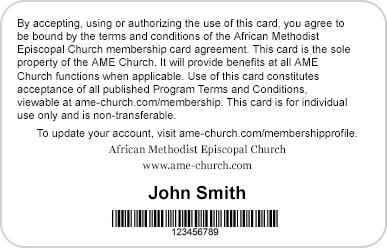 membership card back